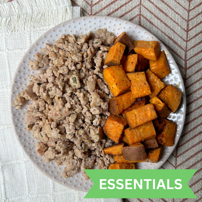 ESSENTIALS: Local Ground Turkey and Roasted Sweet Potatoes (GF, DF)