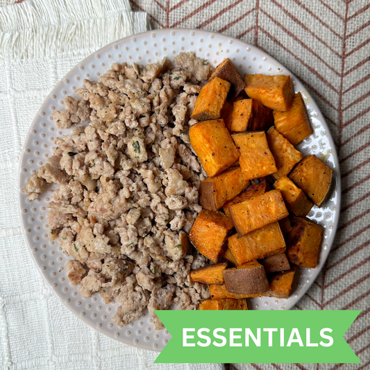 ESSENTIALS: Local Ground Turkey and Roasted Sweet Potatoes (GF, DF)