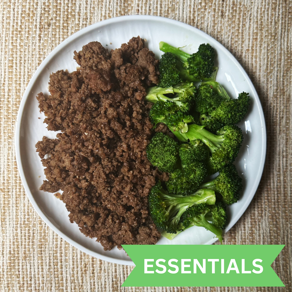 ESSENTIALS: Local Ground Beef and Roasted Broccoli